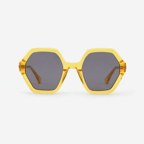 Arc Hexagon and Dimensional Acetate Unisex Sunglasses 22A8064